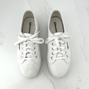Superga Platform 2790 Sneaker Shoe Canvas Retro Coachella White Womens 7.5/ EU38